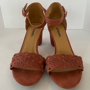 White MT Mountain Blush Pink‎ Mauve Evin Vegan Suede Size 9 W 9 Wide Heels Shoes